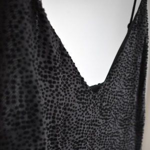 Black Velvet Polka-dot Midi Dress